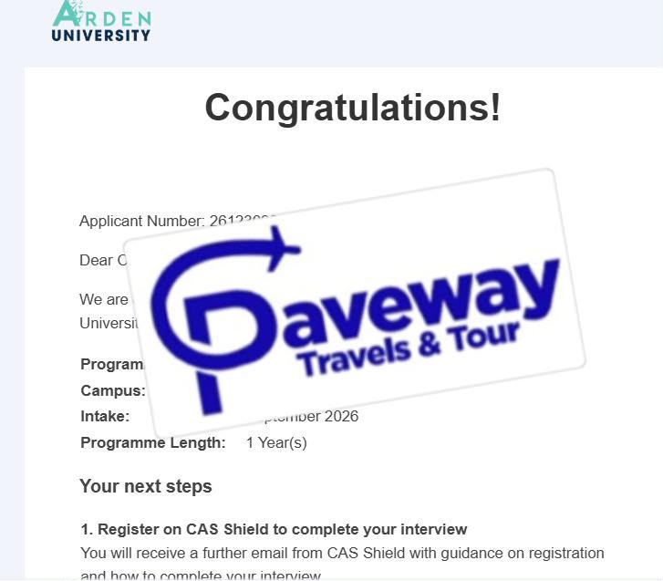 University Admission Letter